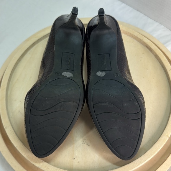 Christian Siriano Snake Skin Print Platf Pumps Brown Size 9.5 - Picture 8 of 9